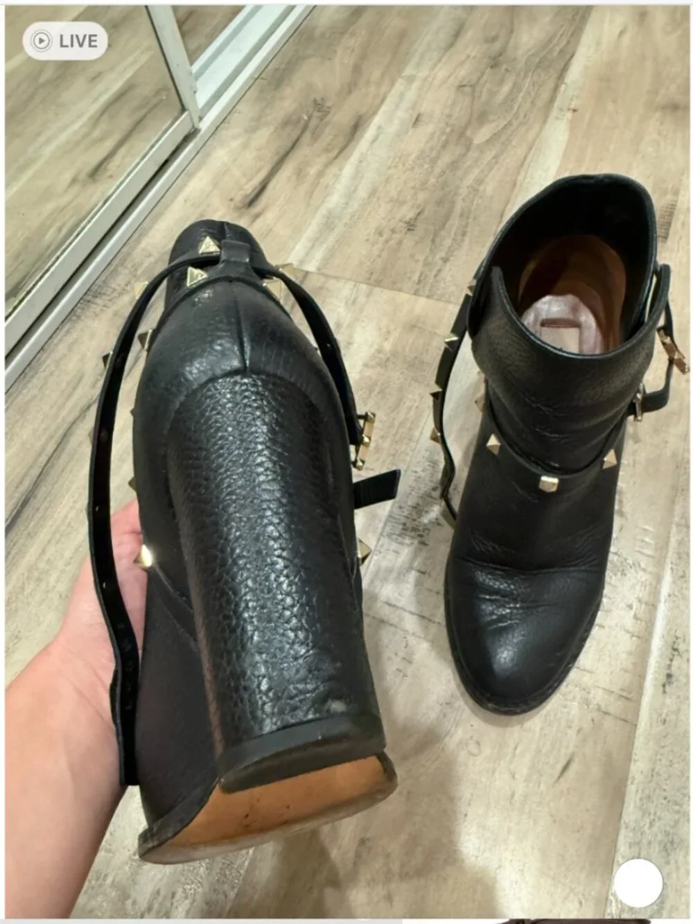 Valentino Rockstud Leather Ankle Boots - Size 38